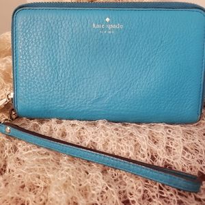 Kate Spade turquoise wallet/wristlet